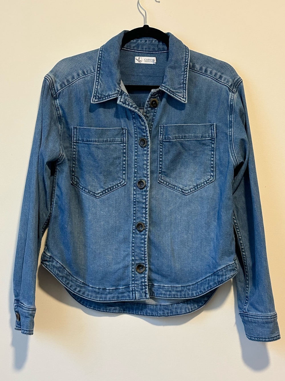 Crave Designs Blue Denim Shirt Jacket Size Medium